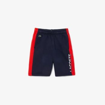 Lacoste Two-Tone Fleece Shorts Dětské - Kraťasy Tmavě Blankyt Blankyt / Červené | CZ-p99US7